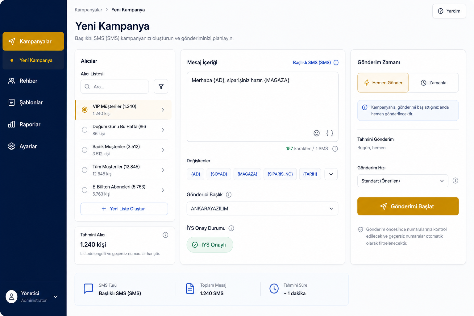 Kampanya Oluşturma